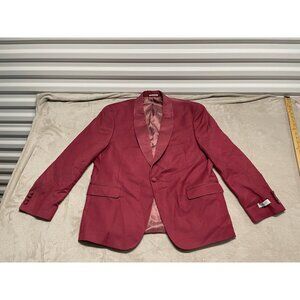 Vintage Alfani Slim-Fit Tuxedo Jacket Mens Dusty Rose Red